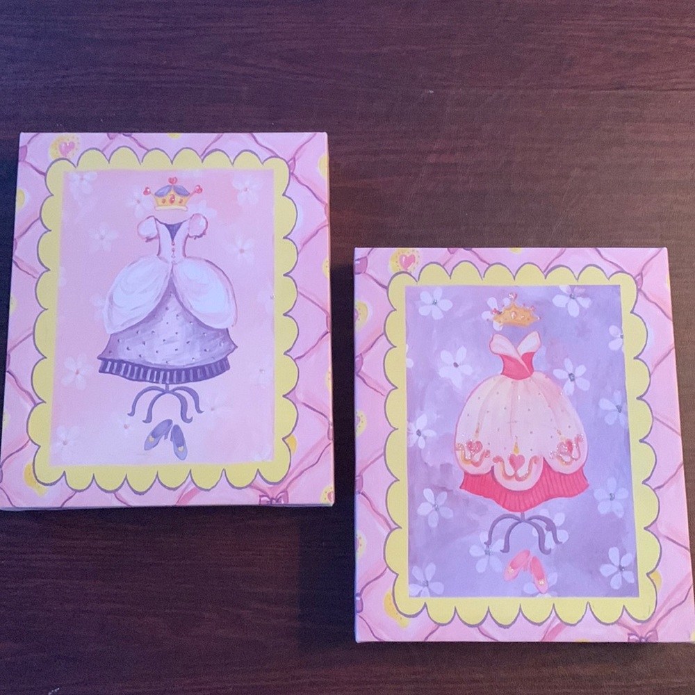 Pink and Purple Princess Canvas Wall Art.